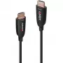 Lindy 15m Fibre Optic Hybrid HDMI 8K60 laidas, 15 m, HDMI A tipo (standartinis), HDMI A tipo (standartinis), 48 Gbit/s, Juoda