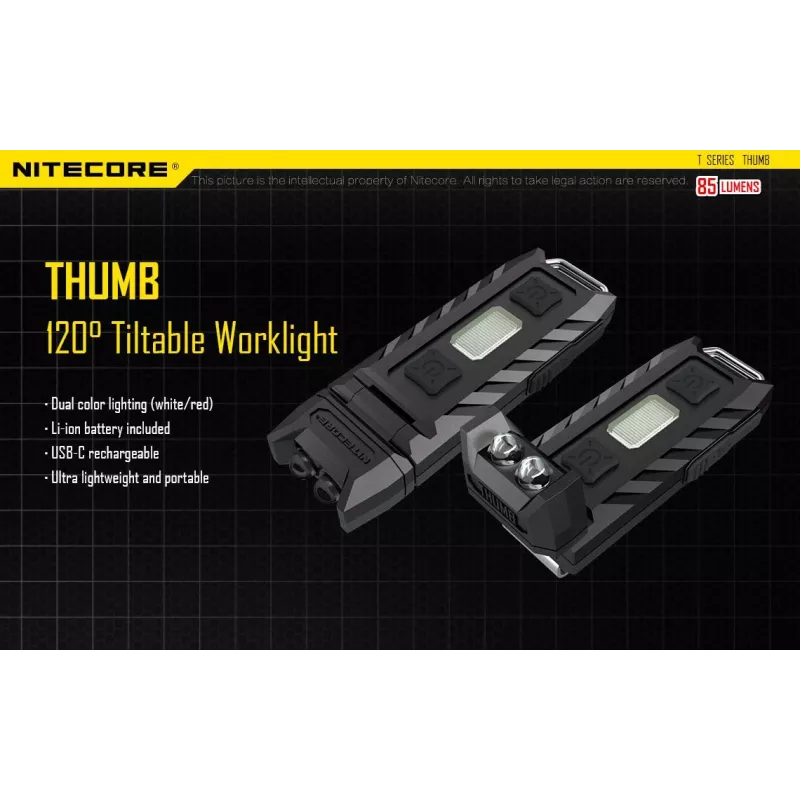 Žibintuvėlis T Series 85 Lumenų/THUMB Nitecore