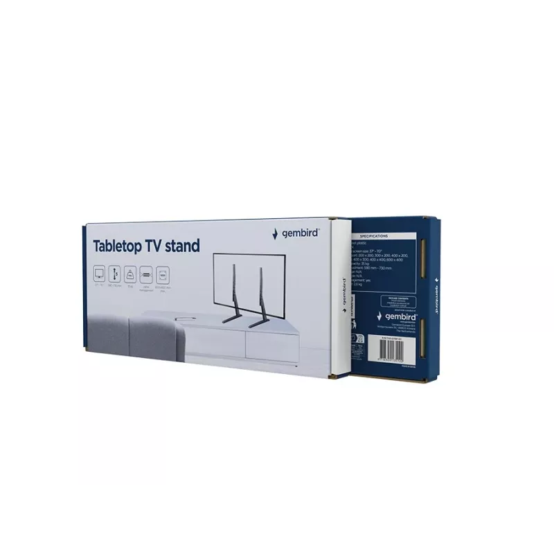 Gembird TVS-D70F-01 Stalo televizoriaus stovas, 37–70 colių, juodas