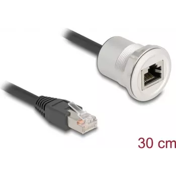 Tinklo kabelis DeLOCK 88187 0,3 m Cat5e S/UTP RJ-45 juodas sidabrinis
