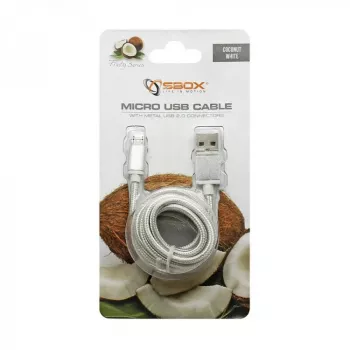 Sbox USB->Micro USB M/M 1.5m USB-10315W balta