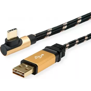 ROLINE 11.02.9061 USB laidas 1,8 m USB 2.0 USB A USB C juodas - auksinis (11.02.9061)