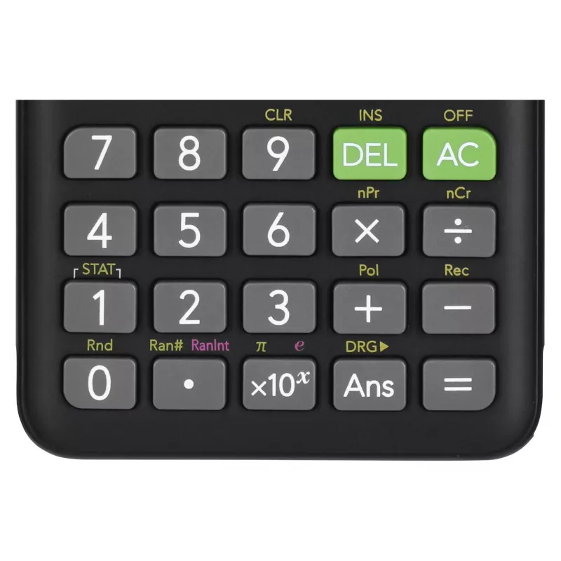 Mokslinis skaičiuotuvas CASIO FX-82ES PLUS-2 Pocket – 252 funkcijos, taškinės matricos 12 skaitmenų ekranas, maitinamas baterija (AAA), juodas