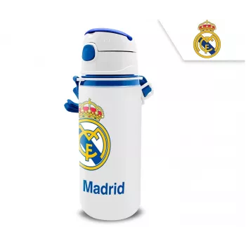 Vaikiškas aliumininis sportinis butelis su snapeliu KIDS 600 ml – Real Madrid dizainas