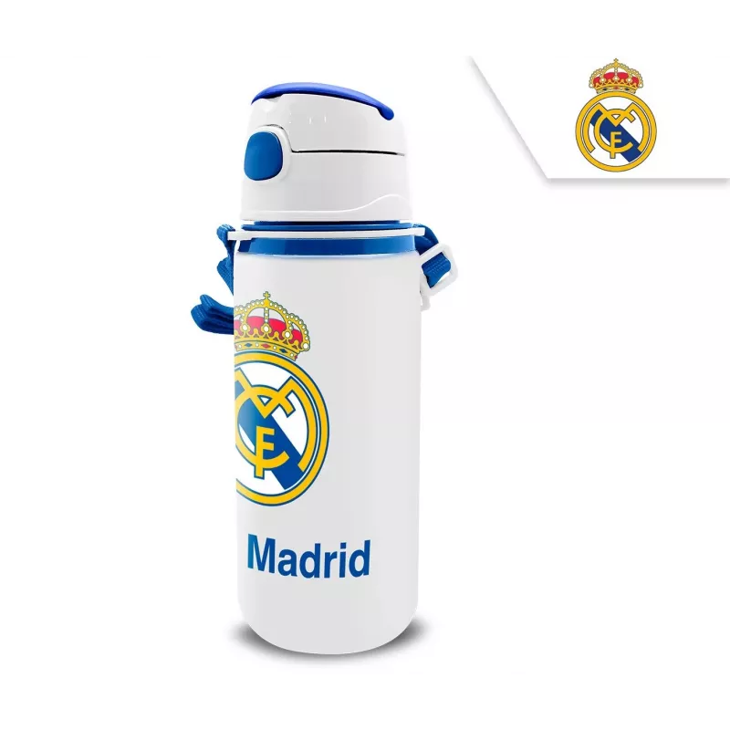 Vaikiškas aliumininis sportinis butelis su snapeliu KIDS 600 ml – Real Madrid dizainas