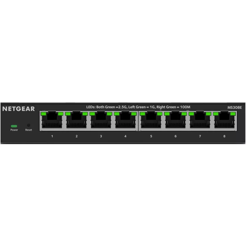 NETGEAR MS308E nevaldomas 2,5G eterneto jungiklis (100/1000/2500) juodas