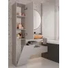 Aukštas vonios spintelė su krepšiu Top E Shop NEL IV Kaszmir