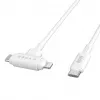 HYPER HyperJuice USB-C / USB-C+Lightning hibridinis kabelis 1.5 m baltas