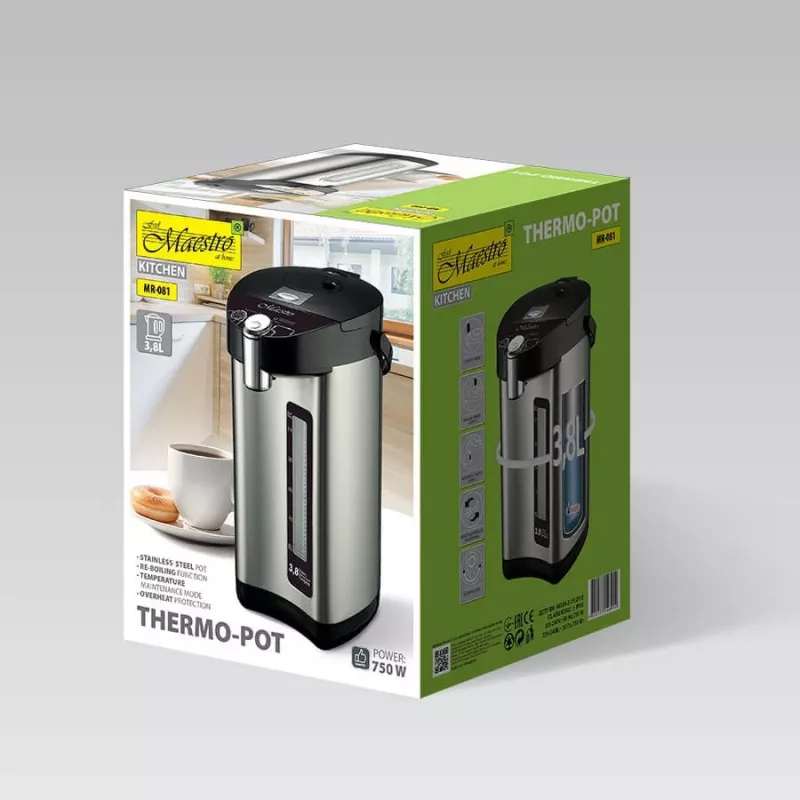 Termopuodas Feel-Maestro MR-081 3,8 L sidabrinis, juodas