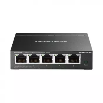 Nevaldomas tinklo jungiklis TP-LINK Mercusys MS105GS-M2 — 5 prievadų Gigabit Ethernet (10/100/1000), juodas