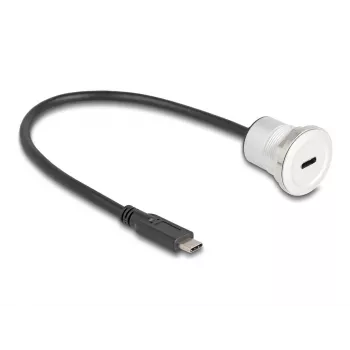 USB-C laidas DeLOCK 88183 0,3 m, USB-C, juodas sidabrinis