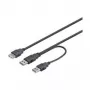 Wentronic Goobay USB 2.0 Hi-Speed Dual-Power kabelis, juodas, 0,3 m - USB 2.0 kištukas (A tipas) , USB 2.0 kištukas (A tipas) > USB 2.0 lizdas (A tipas) (93353)