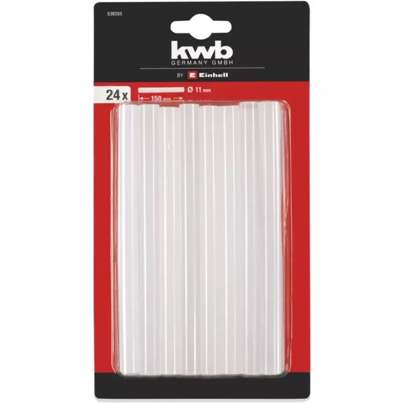 KWB klijų lazdelės Ø 7 x 150 mm (skaidrios, 24 vnt.)
