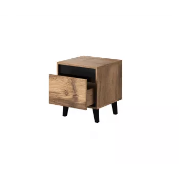 Naktinis stalelis cama meble NORD, 2 vnt., 40×38×45 cm, ąžuolo votanas/antracitas, 1 stalčius, 16 mm rėmas
