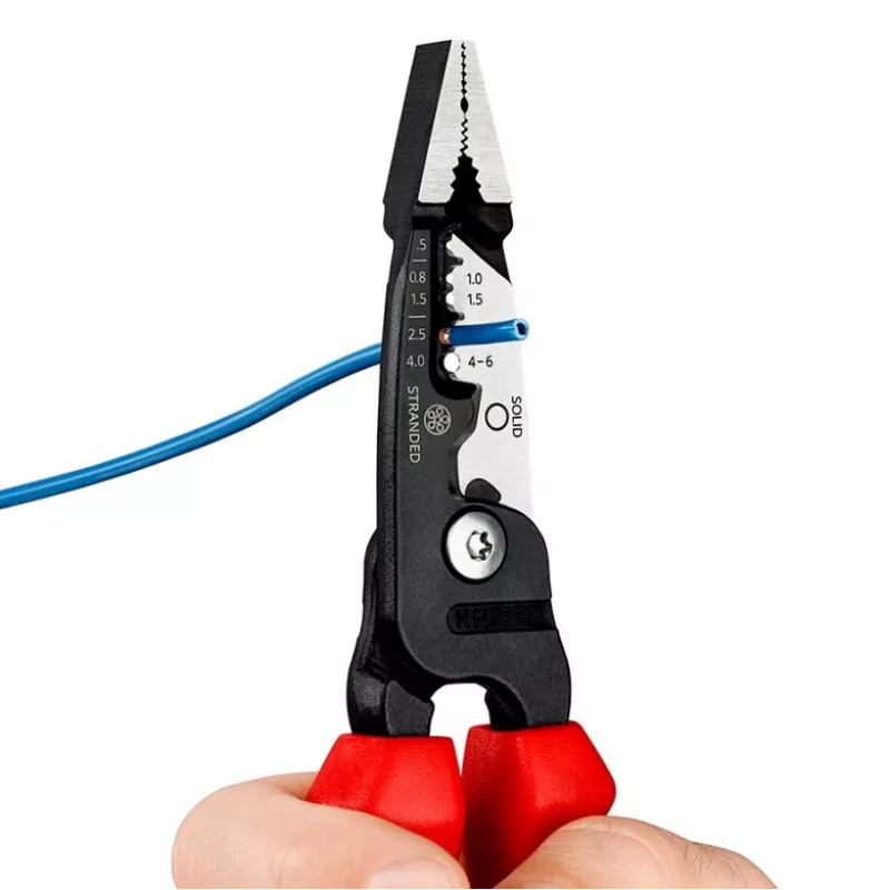 Knipex 13 72 200 ME kabelių nuėmiklis Juoda, Mėlyna, Raudona, Nerūdijantis plienas