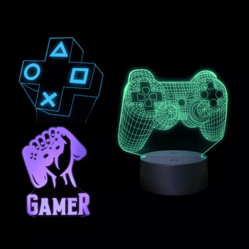 Stalinė LED lempa MANTA SNL122RGB RGB 3D šviesos dekoracija, keičiama spalva, USB maitinimas