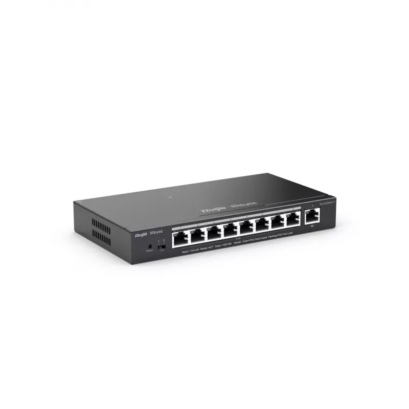 Ruijie Networks RG-ES209GC-P valdomas PoE jungiklis 8 prievadų Gigabit Ethernet (10/100/1000) juodas