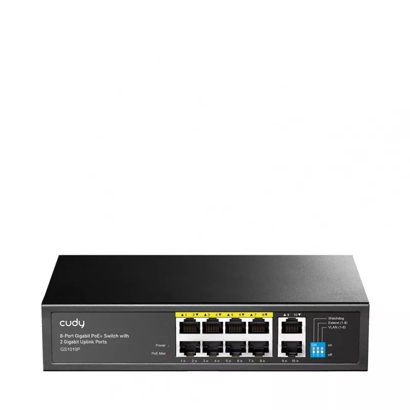 Cudy GS1010P tinklo jungiklis Gigabit Ethernet 10 prievadų PoE