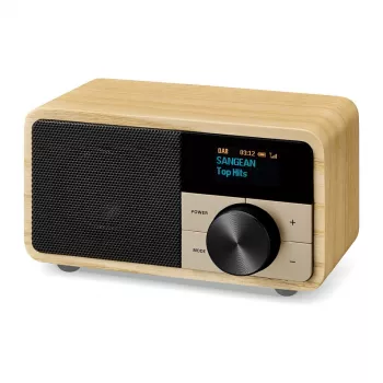 Stalinis radijo imtuvas Sangean DDR-7 natūrali mediena FM AM Bluetooth, medinis korpusas