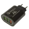 USB sieninis įkroviklis MACLEAN MCE479B – 3x USB prievadai, 18 W bendra galia, kompaktiškas