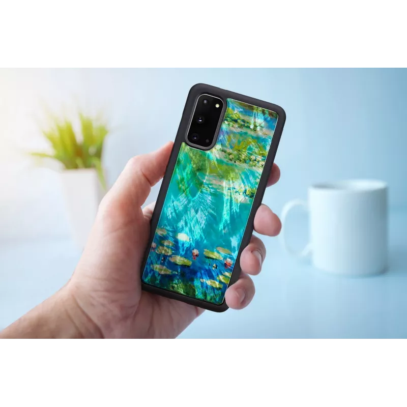 Apsauginis dėklas iKins Samsung Galaxy S20 – Juodosios vandens lelijos dizainas