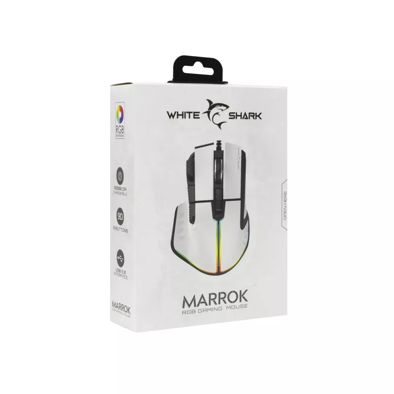 White Shark GM-9006 MARROK White RGB / 12.000 dpi – žaidimų pelė