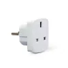 Gembird Cablexpert a-AC-UKEU-001 - Maitinimo adapteris - Jungtis (S) prie Kištuko (W) - Baltas - Jungtinė Karalystė, Europa