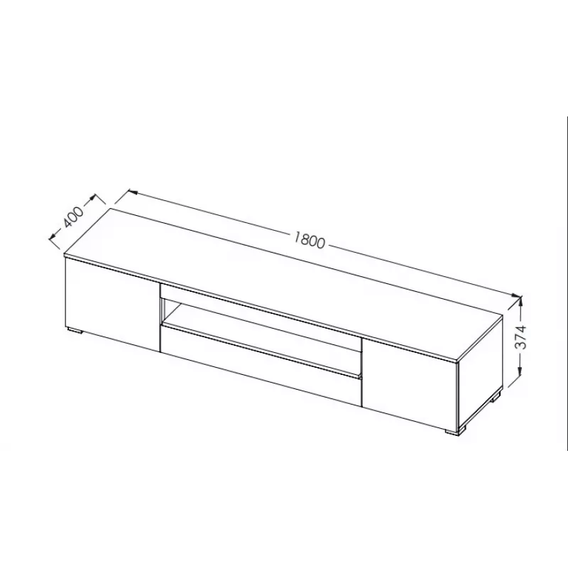 Cama TV stovas VIVA 180 baltas/baltas blizgus + juodas