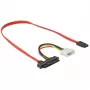 Delock SAS/SATA kabelis - SAS 12Gbit/s - vidinis maitinimas, 4 kontaktų, vidinis SAS, 29 kontaktų (SFF-8482) į SATA (moteriška) - 50 cm