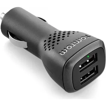 TomTom greitasis dvigubas automobilinis įkroviklis - 2.4 A - 2 USB prievadai - GO 5200, 620, 6200, GO Professional 520, 620, 62XX, RIDER 410, 42, 450, 500, 550, VIA 53