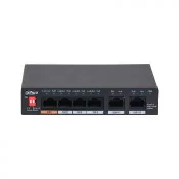 Dahua Technology PFS3006-4GT-60-V2 valdomas PoE tinklo jungiklis, 6 prievadai, Gigabit Ethernet, 60 W