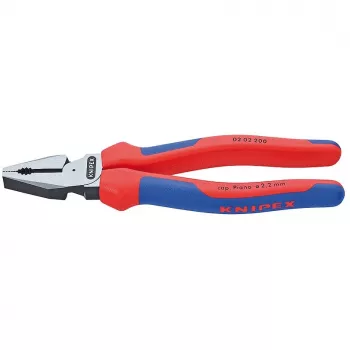 KNIPEX 02 02 200 - Apžiūros replės, plienas, plastikas, mėlynai raudonos, 20 cm, 342 g