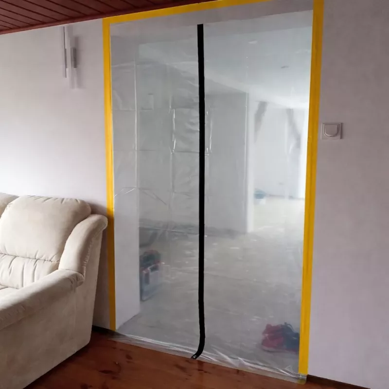 Dulkių barjeras durims remontui XXL, dulkių užuolaida 230x135 tiesi