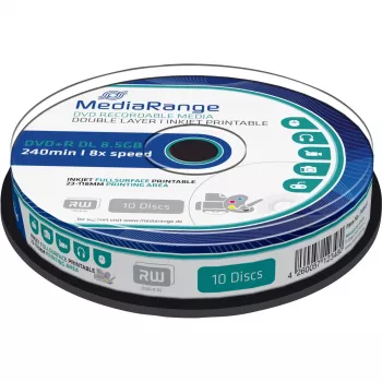 DVD+R DL MediaRange MR468 8.5 GB 8x Baltas rašalinis spausdinimui 10 vnt. ant veleno