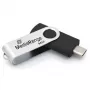 USB atmintukas MediaRange MR1953 64 GB USB Type-C 3.2 Gen 1 (3.1 Gen 1) pasukamas, juodas/sidabrinis