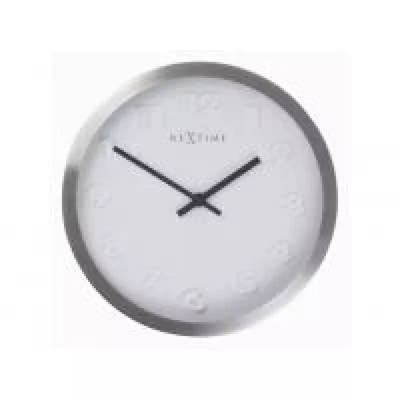 NeXtime 2991ar Paniki Number sieninis laikrodis, baltas, Ø34 cm