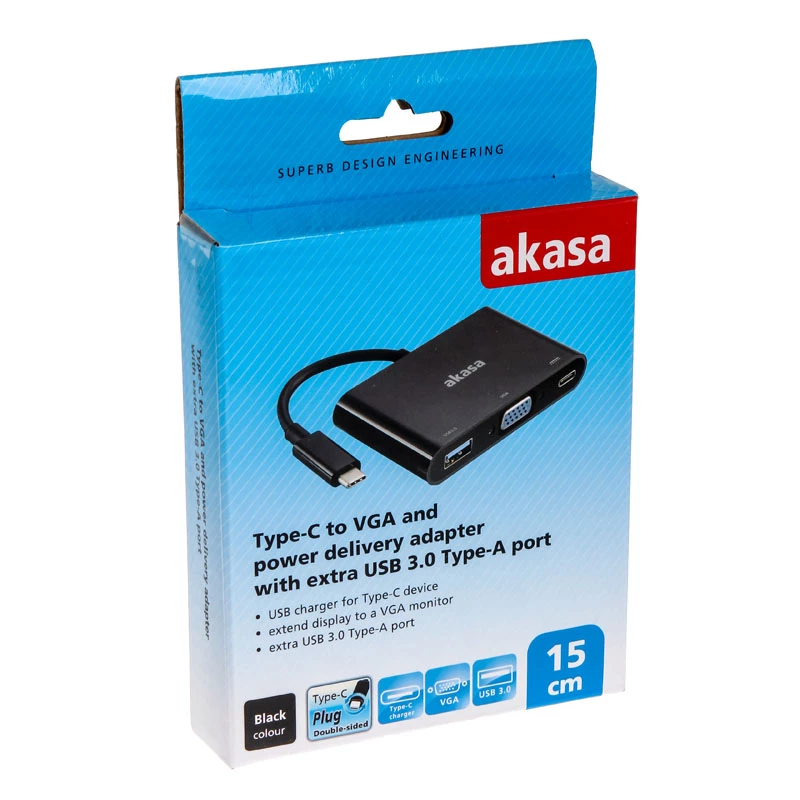 Adapteris Type-C į VGA Akasa AK-CBCA02-15BK