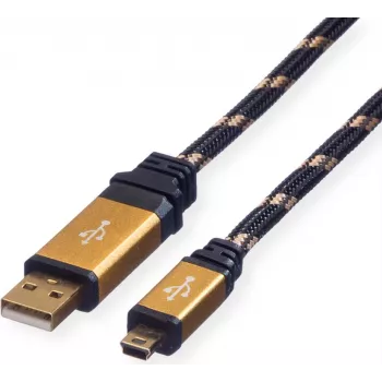 ROLINE GOLD USB 2.0 laidas, A tipo - 5 kontaktų Mini 0,8 m (11.02.8821)