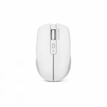 Belaidė pelė Dicota D32044 Bluetooth + 2.4 GHz RF, ambidekstrinė, 800/1200/1600 DPI, balta