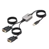 StarTech.com 13ft (4m) 2 prievadų USB į nuoseklųjį adapterio kabelis, keičiami DB9 varžtai/veržlės, COM išlaikymas, USB-A į DB9 RS232, FTDI, 4 lygio ESD apsauga, Windows/macOS/ChromeOS/Linux – tvirta TPE konstrukcija