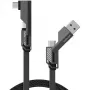 USB laidas 4smarts 541457 1,5 m USB A USB C Graphite