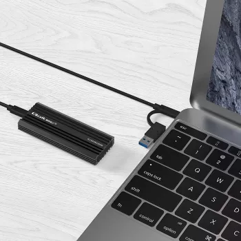 Išorinis SSD korpusas QOLTEC NV2270 M.2 SATA/NVMe diskams, USB-C, iki 2 TB