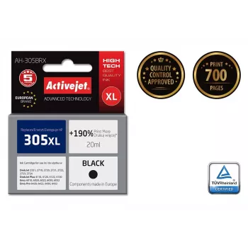 Activejet AH-305BRX rašalas (HP 305 XL 3YM62AE pakaitalas; Premium; 20 ml; juoda)