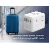Keliautojų adapteris GEMBIRD TPA-2A3C70-01-W — I tipo kištukas, 3× USB-C (70W), 2× USB-A (18W), 100–250V, baltas