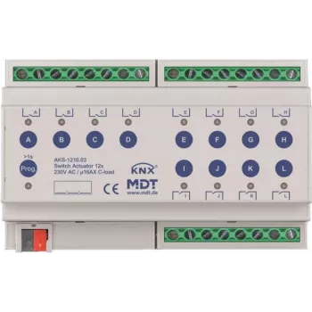 MDT perjungimo pavara 12 kanalų 8TE REG 230VAC 16A C-Last 140uF (AKS-1216.03)