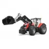 Žaislinis traktorius BRUDER Massey Ferguson 7624 su priekiniu krautuvu, raudonas, nuo 3 metų