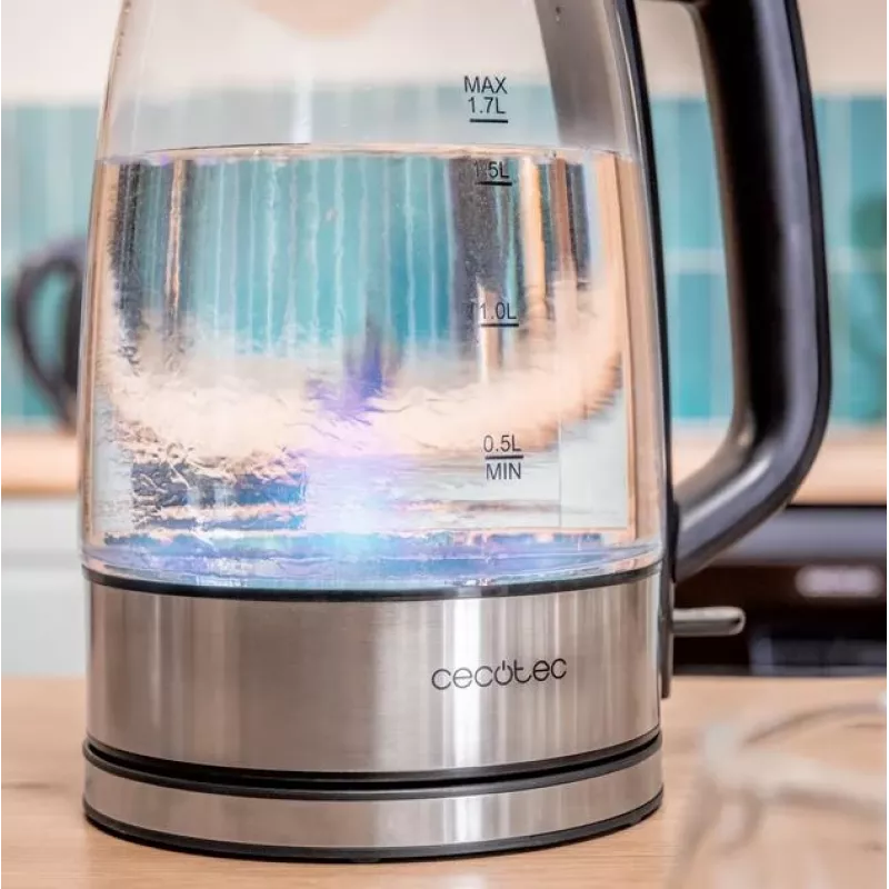 Cecotec ThermoSense 340 Clear elektrinis virdulys | 2200 W | 1,7 L | stiklinis | 360° sukamas pagrindas