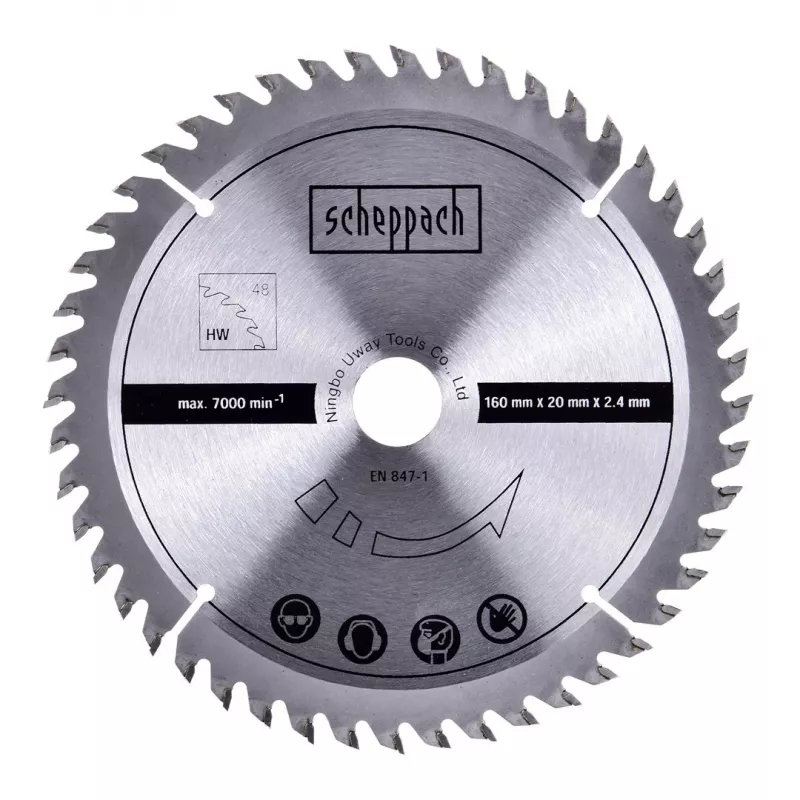 Diskinis pjūklas Scheppach PL55, 1200 W, 230 V, diskas Ø160 mm, 24 dantys, pjovimo gylis 49,5 mm (90°), nuožulnus pjovimas, mediena