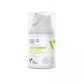 Dantų pasta šunims VETEXPERT Caryodent Enzymatic 50 ml – veterinarinė burnos priežiūra, 50 g, be cukraus, be glitimo