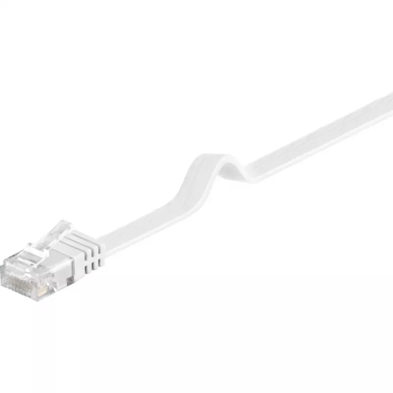 Wentronic Goobay CAT 6 plokščiasis jungiamasis kabelis, U/UTP, baltas, 5 m – variniai laidai (95154)
